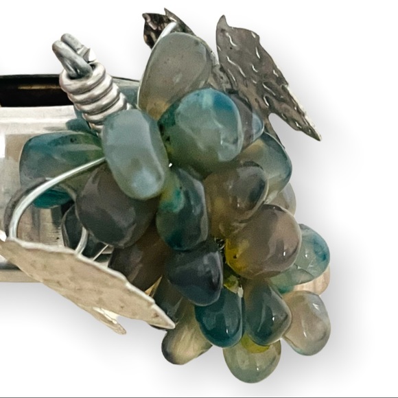 NEW Silver-plated Wine Collar with Green Stones from Argentina - Picture 2 of 7